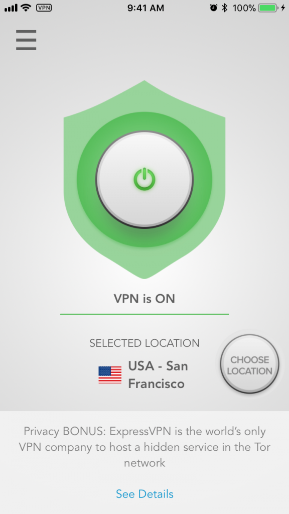 ExpressVPN﻿ Services for iPhone