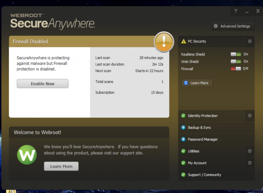 Webroot SecureAnywhere AntiVirus Softwares for Windows PCs