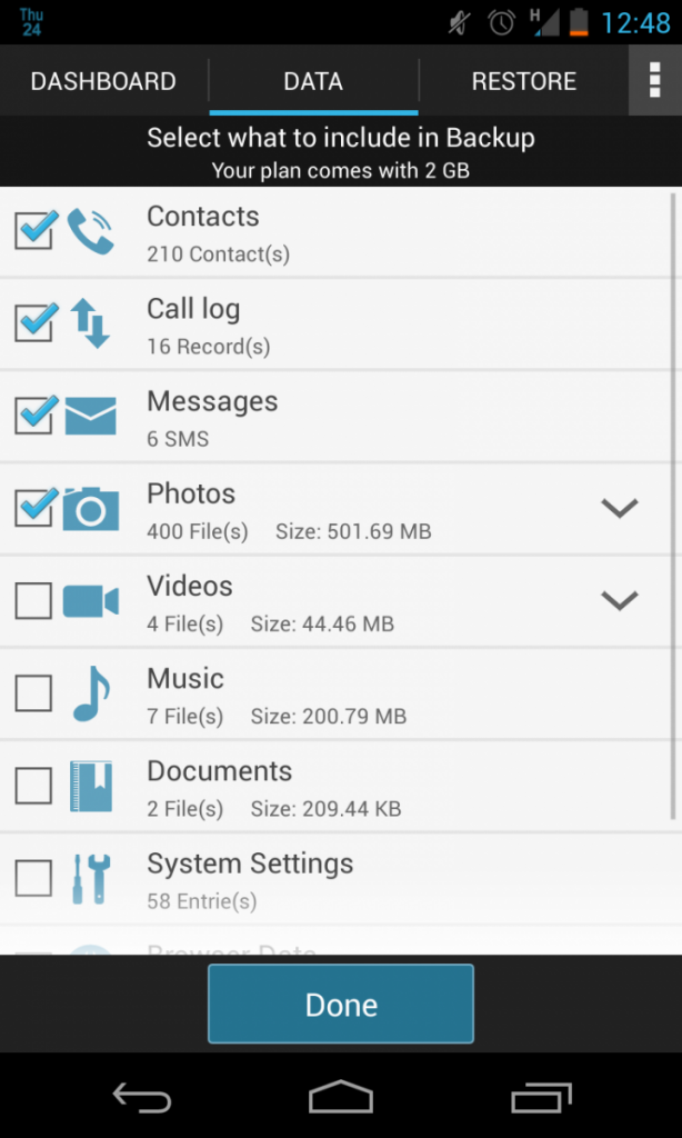 G Cloud for Android phone Online backup